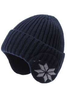 1pc Men's Winter Ear Protection Hat, Cycling Warm Cap, Large Head Circumference Knitted Hat With Thermal Lined - A - View 12