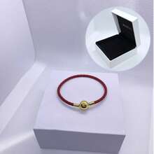 1 件高端女士皮革圆头扣饰皮绳手链系列，适合日常佩戴，适合饰珠，完美的圣诞节情人节礼物