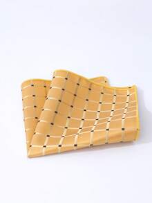 1 chiếc khăn vuông bỏ túi họa tiết kẻ caro trơn màu, khăn tay mỏng dành cho nam dùng trong đám cưới, tiệc, khăn quàng cổ hình tam giác, quà tặng cho nam giới - A - Xem 11