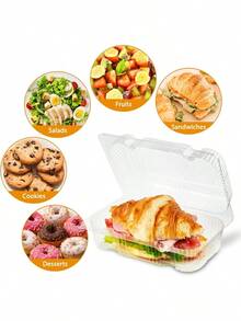 50 Cake Boxes, 7.4x4.9x2.2 Inches High, Suitable For Small Cakes, Pastries, Desserts, Snacks, Disposable Covered Cake Containers, White Cardboard Bakery Takeaway Racks, Suitable For Weddings, Birthdays, Parties - Transparent - View 5