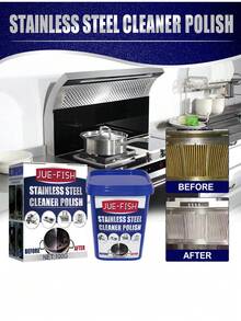 100g Stainless Steel Cleaning Paste, Magic Cleaning Paste, Kitchen Cleaning Agent Rust Remover. Effectively Removes Grease And Stains, Quickly Dissolves Oil Residue At The Bottom Of Pots, Restoring Cookware To A Clean State.