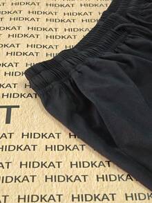 男士轻便工装裤，休闲纯色百搭，配有抽绳腰带和翻盖口袋，适合夏季和春秋季户外穿着 - 黑色 - 查看 6