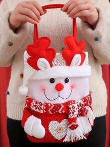 3D Design Stoff Geschenktüten - Weihnachts-Strick-Puppen Geschenktüten, Weihnachtsmann Schneemann Hirsch Puppen Aufbewahrungstasche, Weihnachtsabend Apfeltasche, Verpackungsbox, handgemachte Süßigkeiten Geschenktüte, perfektes Geschenk für Gastgeschenke und Dekoration 1 Stück Weihnachten Weihnachtsdekoration Weihnachtspyjamas Weihnachtsgeschenke Weihnachtsdekoration