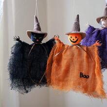 Halloween Decoration Mesh Pumpkin Ghost Witch Pendant Haunted House Party Prop Hanging Outdoor Indoor Hanging Halloween Atmosphere Decoration Pendant