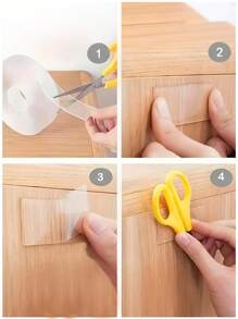 4 قطع/مجموعة شريط لاصق ثنائي الجوانب عالي اللزوجة، شريط لاصق قوي، شريط لاصق ثنائي الجوانب متعدد الاستخدامات، مقاوم للماء، لا يسبب أضرار، لا يؤذي الجدران، التصاق قوي، قابل لإعادة الاستخدام، قابل للغسيل، مناسب لعدة سيناريوهات