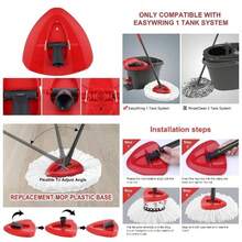 Spin Mop Base For /Ocedar EasyWring Microfibre Spin Mop 1 Tank System Rotating Triangle Mop Heads Refill Plastic Cover Replacement Accessories