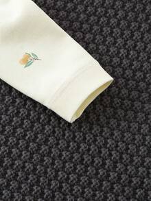 Baby Boy Cute Cartoon Print Front Button Romper, Infant Clothing Suitable For Spring And Autumn Seasons - Beige - View 6