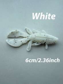 1 pachet/8 bucăți noi năluci realiste de pescuit 6 cm/2,36 inch momeală moale pentru creveți, momeală pentru pești în formă de creveți, simulând mișcarea cozii de pește, momeală de pescuit din silicon, potrivită pentru apă dulce și apă sărată și gropi negre, echipament de pescuit pentru biban de gură mare, momeală pentru prădători, coadă moale, viermi, momeală falsă, cârlige cu cap de plumb, cârlige cu cap de pește pentru lansare lungă, momeală artificială.