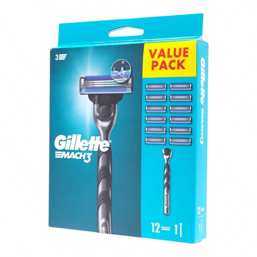 GILLETTE Man Shaving & Accessories And Nose Hair Trimmer - Maquinilla de Afeitar + 12 Recambios - 查看 1
