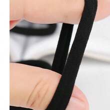 50PCS Black High - Elastic Hair Ties, Minimalist & Practical Hair Elastics That Don't Harm Hair, Basic Hair Ropes For Daily Hair Tying