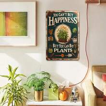 Tin Metal Sign: Buy Plants Not Happiness Vintage Garden Decor Rustic Wall Art Plant Lovers Gardening Enthusiasts Home Decor Gift - 彩色 - 查看 3