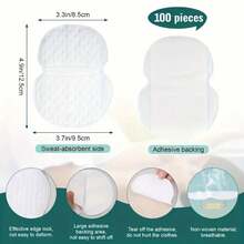 20pcs Disposable Underarm Sweat Pads | Ergonomic Design, Strong Absorbency & Invisible Comfort, Breathable White Pads For Bras, Gym, Workouts, Daily Use