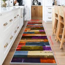 1pc Colorful Wood Grain Kitchen Floor Mat, Bathroom Floor Mat, Indoor Restaurant Floor Mat, Outdoor Carpet, Anti-Slip Bathroom Decoration Bath Mat, Floor Toilet Bath Mat, Home Floor Mat