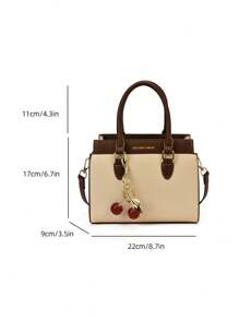 BELLEBORG Printed Women's Handbag & Shoulder Bag, Minimalist & Practical, Multi-Function With Pendant - White - View 10