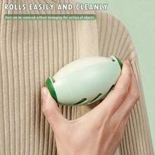 1pc Manual Lint Roller - Reusable & Washable Pet Hair Remover With Durable Plastic Handle, Powerful Dust Cleaning For Home Use, No Batteries Required, Light Green Design With Ventilation Holes, Lint Remover For Clothes - màu xanh lá - Xem 4