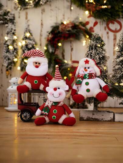 1 pièce Décorations de Noël Pendentif Père Noël rouge, Ornements de renne de Noël, Cadeaux de bonhomme de neige de Noël, Articles de maison créatifs de Noël, Décoration de maison pour créer une atmosphère festive, Décoration de maison créative de Noël, Convient pour Noël, Cadeaux de vacances, Les styles sont expédiés de manière aléatoire, Décoration de Noël, Noël