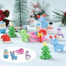 5/10/30/50 3D Christmas Erasers - A Detachable Eraser With Over 30 Different Christmas Elements. Desktop Pets, Classroom Rewards For Back To School Season. Party Gift Holiday Eraser. There Are Graphics Such As Reindeer, Santa Claus, Snowman, Sled, Cake, Etc. [Styles And Colors Are Random] - Christmas Eraser - View 7