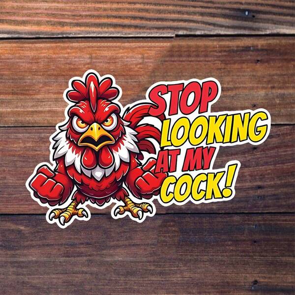 3-Zoll "Sassy Rooster Rebuff" Aufkleber - Kantig - Themen-Vinyl-Aufkleber mit kühler Vogelkunst für Laptops, Notizbücher, Trinkflaschen, Humor-Enthusiasten und dekorative Gestaltung | Ideal für Liebhaber von Attitude, Rebellion-Fans und diejenigen, die auf spielerische Provokation stehen | Perfekt, um Fandom für selbstbewusste Stimmungen zu zeigen, cheeky Flair hinzuzufügen und Hahn-zentrierte Sass zu feiern | Witziger Aufkleber für Attitude-bezogene Witze und provokations-zentrierte, lustige Bildgebung