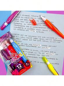 INDRA caja de 12 piezas correctores líquidos 6 ml IND-0010 regreso a clases escolares papelería para oficina estudiantes producto útil - Multicolor - Ver 3