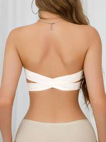 Solid Seamless Push Up Bra Strapless Side Closure Wireless Bandeau Top - Sexy Comfy Push Up Bra - Breathable Fabric - For Women - Perfect For Special Occasions & Casual Attire - Ideal Gift For Her - 杏色 - 查看 6