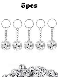 Disco Ball Keychain Disco Ball Party Favors Keychain 70s Disco Keychain Silver Mirror Ball Keychain Ball Party Supplies 1970s Party Favors Set Party Decorations Keyrings - Silver - View 16
