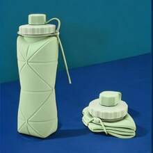 1 pieza Taza de agua plegable de silicona de gran capacidad, resistente a altas temperaturas, para uso al aire libre y viajes, con ligeros defectos
