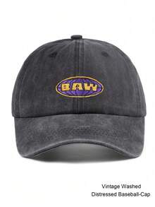 1顶男女通用BAWW刺绣棒球帽，高尔夫球帽，返校季，复古水洗可调节棒球帽，适合棒球比赛、篮球、秋季穿着，运动风格，美国精神，90年代风格，亮色，无帽檐，户外可调节防晒休闲帽，适合旅行、海滩度假，男士遮阳帽，Y2K风格青年帽 - 純色 - 查看 2