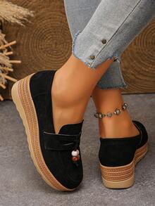 2025 New Thick Sole Fringe Slip-On Loafers Women Retro Casual Platform Fisherman Shoes