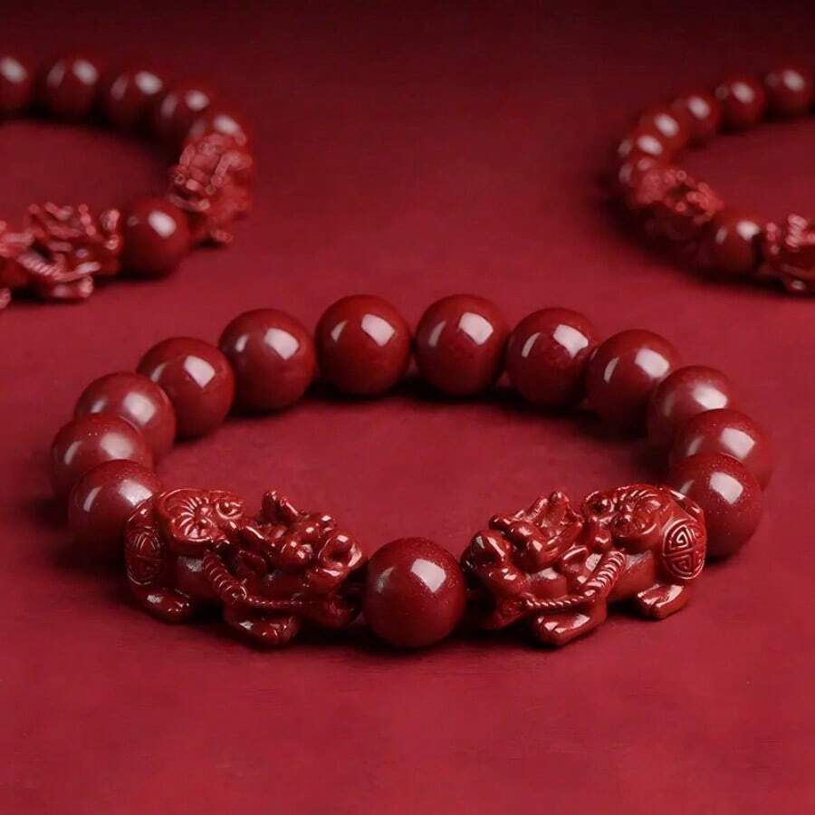 FengShui Cinnabar Ring For Men & Women - Red Cinnabar Good Luck Amulet, Wealth Protection Jewelry