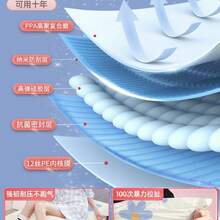 5个装真空收纳袋，节省空间，塑料自封气密压缩袋，适用于床上用品、枕头、毯子、衣物 - 节省80%空间，无需电动真空压缩 - 藍色花朵 - 查看 8