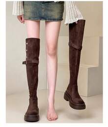 Women Over-The-Knee Boots - Brown - View 7
