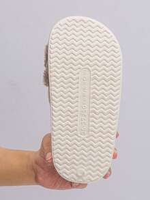 Women's Fluffy Soft Plush Open Toe Thick Bottom Warm Indoor Slippers, Cozy Home Wear, Non-Slip Quiet Floor Slippers, Autumn/Winter