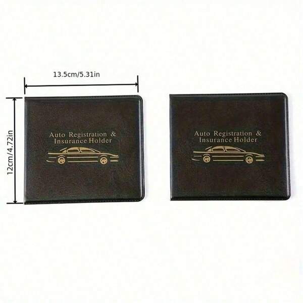 1PC PU Leather Vehicle Document Wallet Holder With Clear Pocket - Organizes Car Insurance, Registration Card, And Auto Documents - Ideal Gift For Men, Car, Truck, Motorcycle, And Trailer Owners