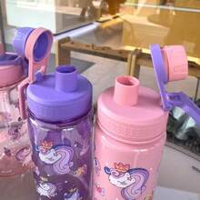 1pc 600ml Cute Animal Print Water Bottle, Leak-Proof With Lid, Portable Handheld Water Bottle Suitable For Back To School, Commuting, Outdoor Activities, Picnic, Camping, Travel, Sports, Fitness, Office Use, Holiday, Birthday, Anniversary, Graduation, New Year, Halloween, Christmas Gifts, Suitable For School, Camping And Hiking - Multicolor - View 7