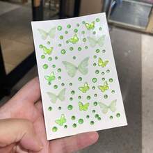 2 błyszczące naklejki z motylami i kryształkami do makijażu oczu i dekoracji twarzy – idealne na festiwalowe stylizacje, imprezowy blichtr, codzienne upiększenia, projekty DIY