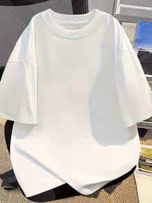 Boys' Cotton T-Shirt, Casual Printed Round Neck Short Sleeved T-Shirt, Student School Children's Clothing, Teenage Student Children's Clothing, Prepare Comfortable T-Shirts For Boys - 白色 - 查看 3