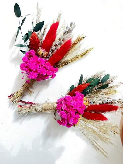 1/2/3/4/6/8/10/12pcs Mini Dried Flowers, Bridesmaid Bouquet, Boutonniere For Men, Wedding, Country Bride Wrist Corsage, Party DIY Craft, Home Decor, Bridal & Bridesmaid Vase DIY, Thanksgiving, Christmas, Fall Harvest Decor