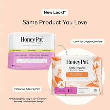The Honey Pot Company - Sanitary Pads For Women - Non-Herbal Overnight W_Wings - Organic Cotton Cover, &Amp; Ultra-Absorbent Pulp Core - Feminine Care - FSA &Amp; HSA Eligible - 12 Ct - 顏色C - 查看 2
