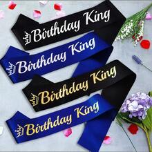 Birthday King Celebrate Your Birthday In Style With This Black And Blue Satin Sash For Men - Perfect For 18th, 20th, 30th, 40th, 50th, And 60th Birthdays - Add A Touch Of Elegance To Your Party Decorations Party Supplies Ribbon