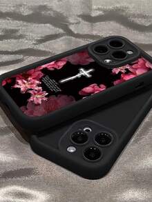 1 件黑色十字和花朵图案防震、防刮、防指纹全覆盖手机壳，兼容 15/15 Plus/15 Pro/15 Pro Max/11/12/13/14 Pro Max/XS/XR/11 Pro/11 Pro Max/12 Pro/12 Pro Max/13 Pro/13 Pro Max/14 Pro/14 Pro Max/14 Plus/7 Plus/8 Plus/8/SE 2 - 彩色 - 查看 4