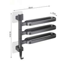 Toallero giratorio de instalación fácil/Organizador de accesorios de baño - Barra múltiple, montado en la pared para almacenamiento de toallas/zapatillas, decoración de baño, decoración de otoño, regreso a la escuela - Multicolor - Ver 11