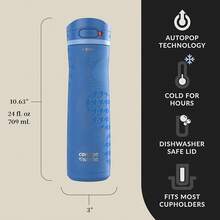 Contigo Jackson Chill 2.0, Vacuum-Insulated Stainless Steel Water Bottle With Secure Lid, Leak-Proof Travel Friendly, 20oz Capacity, Blueberry Color, Keeps Drinks Cold For 12 Hours - 恆星傑伊 - 查看 12