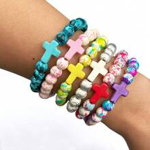 2 paquetes de pulseras de la amistad con cruz de turquesa estilo bohemio - Conjunto a juego de pulseras con cuentas para mejores amigas