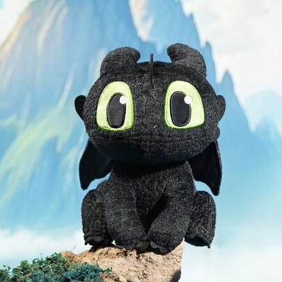 Cum să-ți dresezi dragonul fără dinți, jucărie de pluș șezând, decorare creativă pentru desktop, poate fi folosită ca un cadou de sărbători