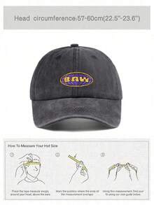 1顶男女通用BAWW刺绣棒球帽，高尔夫球帽，返校季，复古水洗可调节棒球帽，适合棒球比赛、篮球、秋季穿着，运动风格，美国精神，90年代风格，亮色，无帽檐，户外可调节防晒休闲帽，适合旅行、海滩度假，男士遮阳帽，Y2K风格青年帽 - 純色 - 查看 6