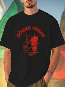 DÖNER KEBAB T Shirt Uomo Moda Estiva Casual Streetwear Maglietta Cotone Manica Corta Qualità Regalo Divertente Offerta Imperdibile Occasione  Giovani