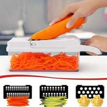 [Vegetable Slicer] 1 Vegetable Chopper, Professional Onion Chopper, Multi-Functional Food Chopper, Kitchen Vegetable Slicer And Dicer, Vegetable Chopper With 5 Blades