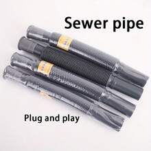Telescopic Drain Hose - Extra-Long Thick Plastic Drain Hose With Ridged Design, Odor-Resistant, Easy To Install, Suitable For Kitchen And Bathroom Sinks - Multicolor - View 5