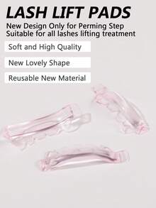 12Pcs/6sizes Free Glue Lash Lift Pads, Jelly Lash Lift Rods Self Adhesive Silicone Pads C-Curl Eyelash Lifting Shield,DIY Use At Home Or Salon Lash Perming Tool - Baby Pink - View 6