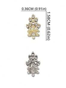 10 Pieces Per Pack Of Nail Art Nail Charm Nail Accessories, Three-Dimensional Flower Maple Leaf Inlaid With Rhinestones, Luxurious Diy Nail Decorations Suitable For Daily Life, Parties And Festivals Nail Supplies Nails Nail Charms Nail Gems